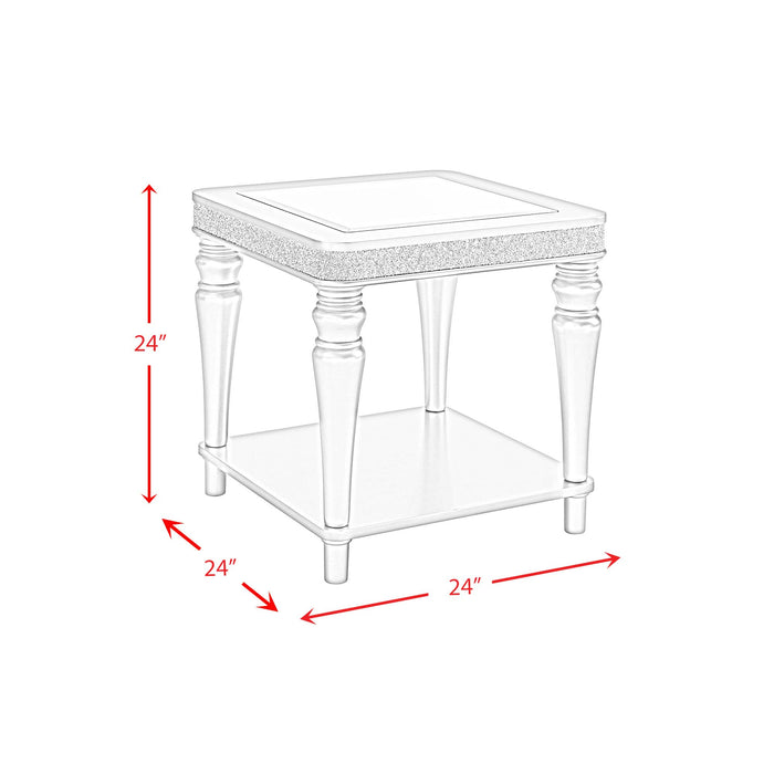 Avril End Table in Silver