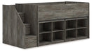 Frandern Loft Bed with Bookcase Storage - Vida Furniture (Laredo,TX)