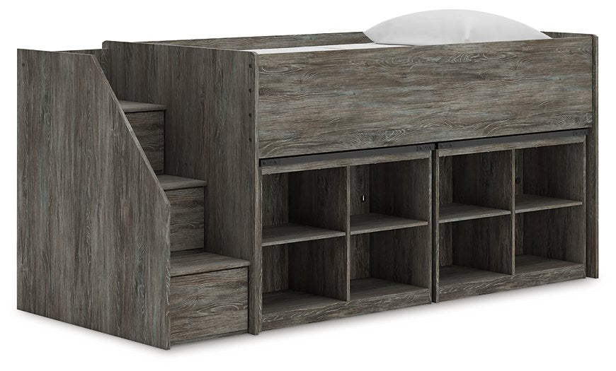 Frandern Loft Bed with Bookcase Storage - Vida Furniture (Laredo,TX)