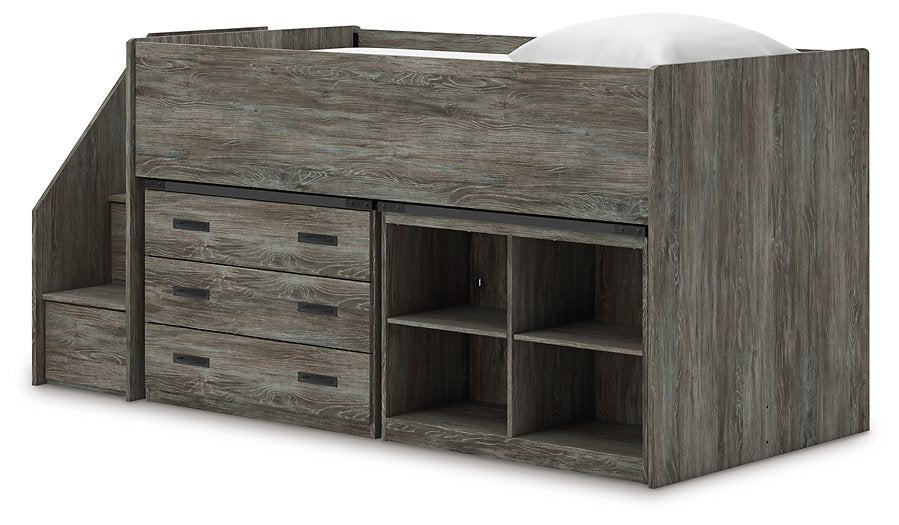 Frandern Loft Bed with Bookcase and Drawer Storage - Vida Furniture (Laredo,TX)
