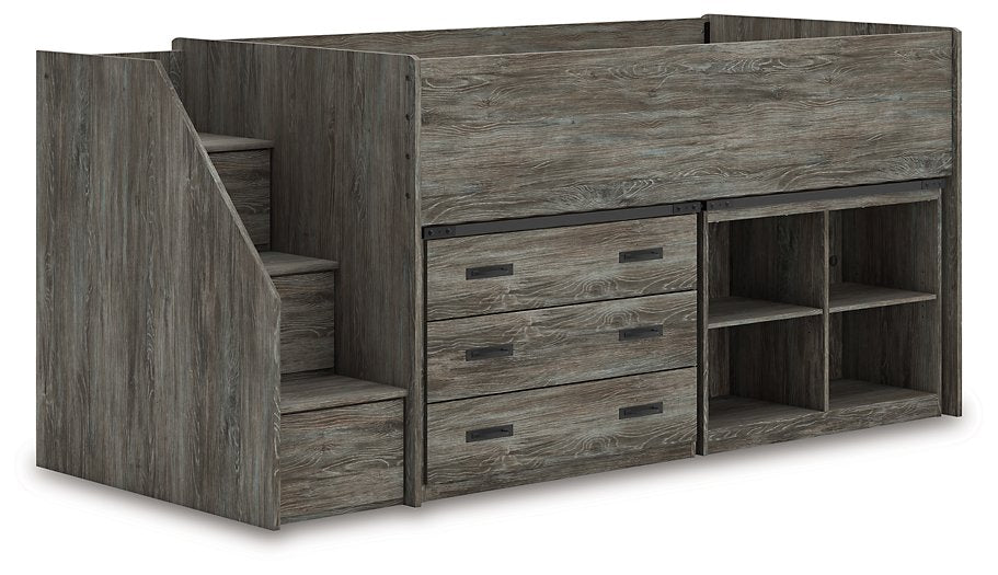 Frandern Loft Bed with Bookcase and Drawer Storage - Vida Furniture (Laredo,TX)