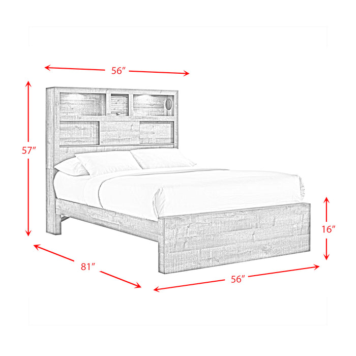 Bailey Bookcase Panel Bedroom Set with Bluetooth - Vida Furniture (Laredo,TX)