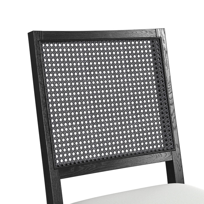 Bahama Breeze Dining Chair with White Fabric in Black (2 Per Carton)