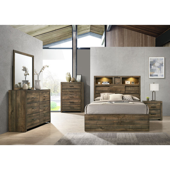 Bailey Bookcase Panel Bedroom Set with Bluetooth - Vida Furniture (Laredo,TX)