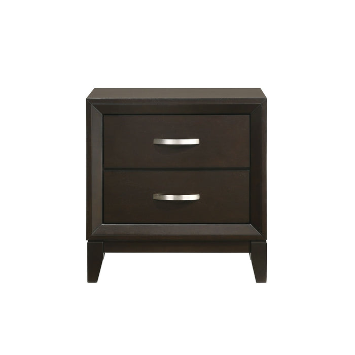 Beaumont 2-Drawer Nightstand in Merlot - Vida Furniture (Laredo,TX)