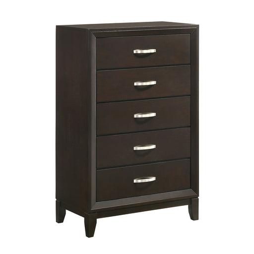 Beaumont 5-Drawer Chest in Merlot - Vida Furniture (Laredo,TX)