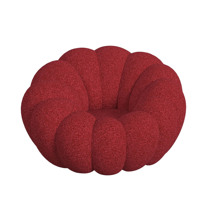 Bubble Swivel Chair and Ottoman in Red