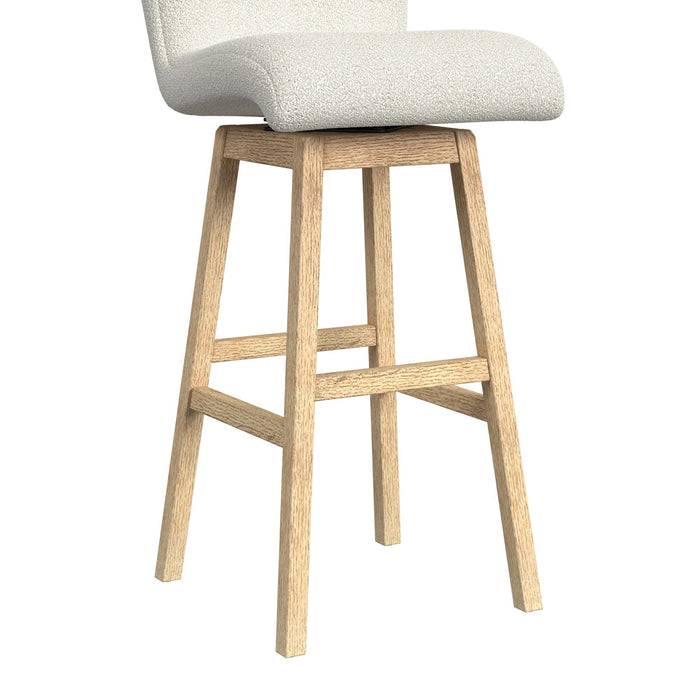 Cambrie UPH Swivel Bar Stool with Beige Boucle in Natural (2 Per Carton)