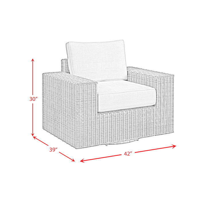 Carmona Swivel Chair - Natural and Olefin Beige