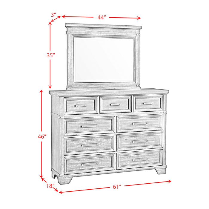 Colorado City Dresser and Mirror Set in Charcoal