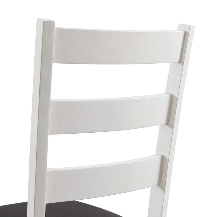 Martin 3 pc Drop Leaf Dining Set (Dark Brown Top - White Base) - Vida Furniture (Laredo,TX)