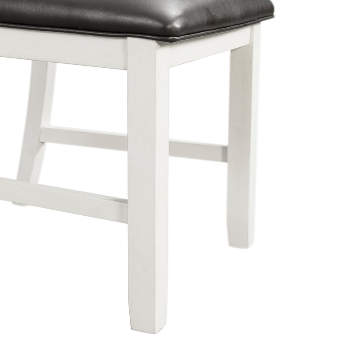 Martin 3 pc Drop Leaf Dining Set (Dark Brown Top - White Base) - Vida Furniture (Laredo,TX)