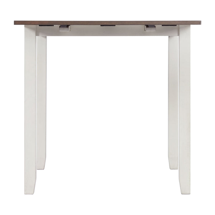 Martin 3 pc Drop Leaf Dining Set (Dark Brown Top - White Base) - Vida Furniture (Laredo,TX)