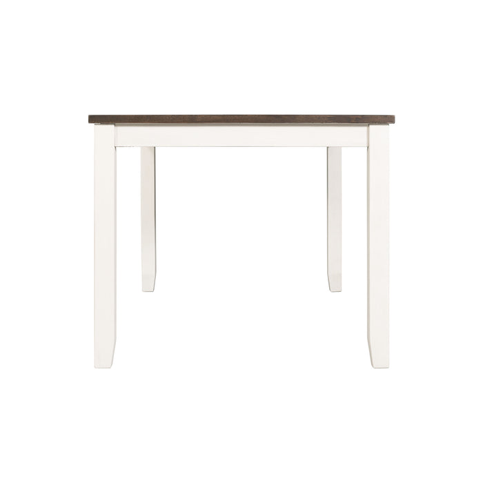 Martin 5 Pc Dining set (Dark Brown Top - White Base) - Vida Furniture (Laredo,TX)