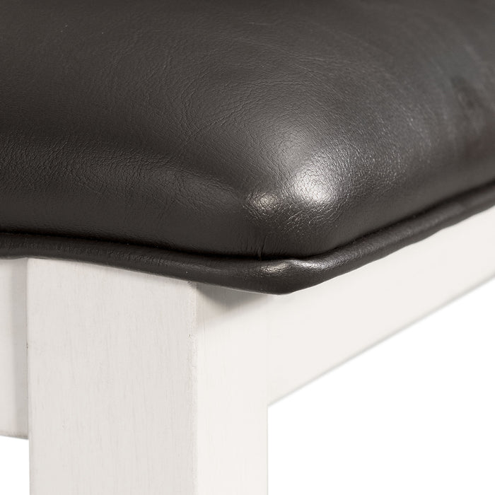 Martin 5 Pc Dining set (Dark Brown Top - White Base) - Vida Furniture (Laredo,TX)