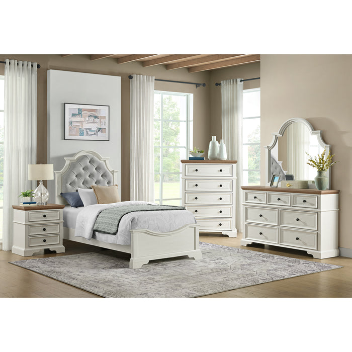 Eastwood Youth 7-Drawer Dresser in Brown and Off-White