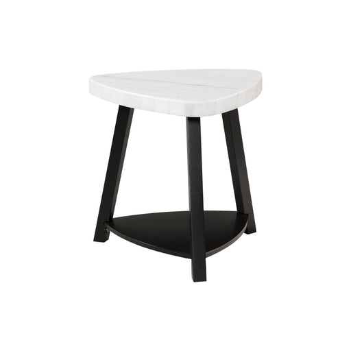 Trinity White Marble Top End Table - Vida Furniture (Laredo,TX)