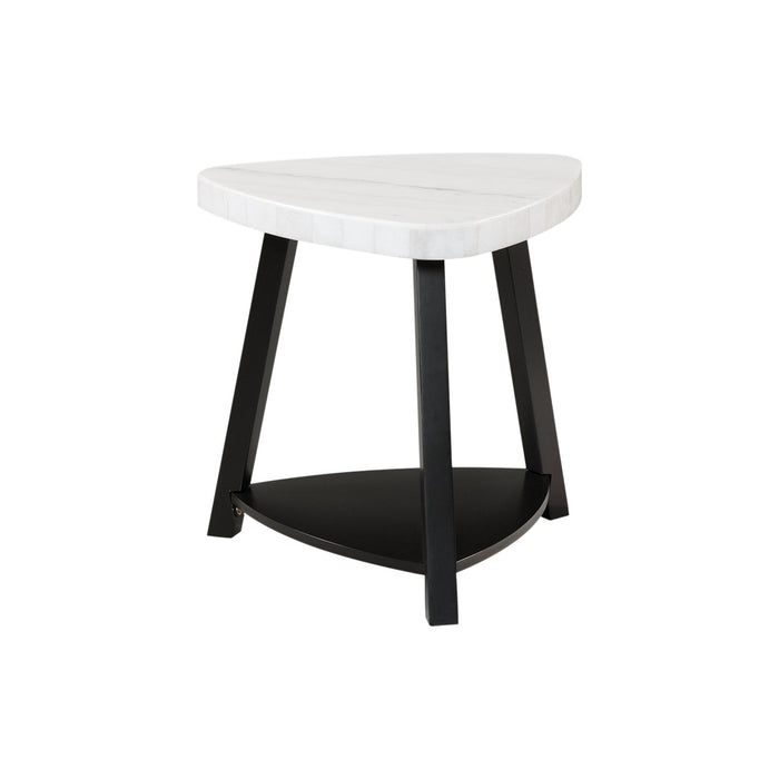 Trinity White Marble Top End Table - Vida Furniture (Laredo,TX)