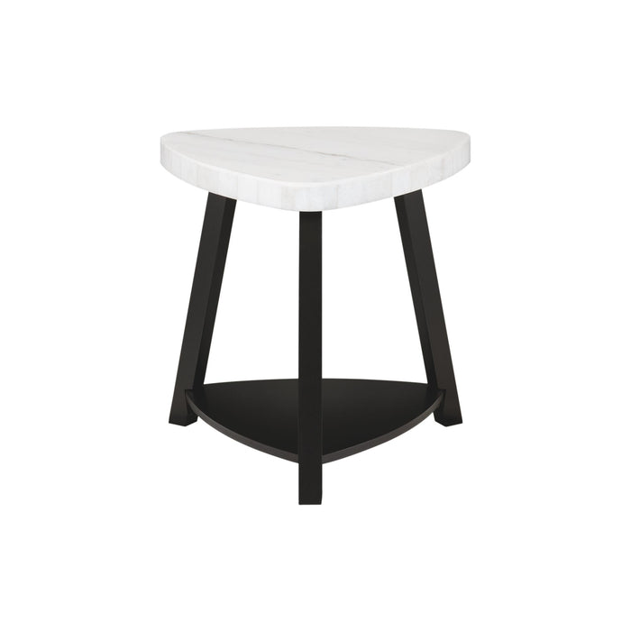 Trinity White Marble Top End Table - Vida Furniture (Laredo,TX)
