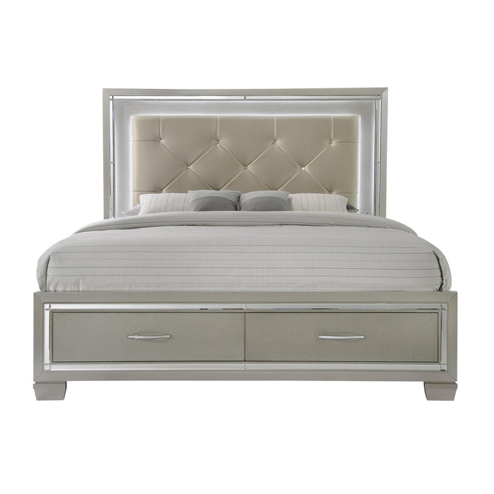 Platinum Queen Platform Storage Bed - Vida Furniture (Laredo,TX)