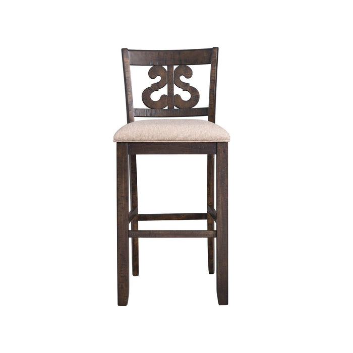 Stone 30" Swirl Back Bar Stool Set of 2 - Vida Furniture (Laredo,TX)