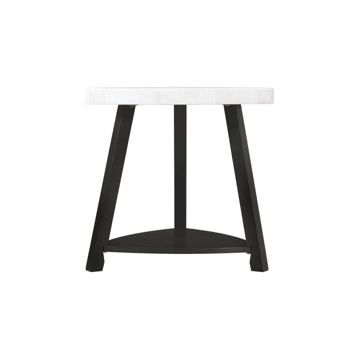 Trinity White Marble Top End Table - Vida Furniture (Laredo,TX)