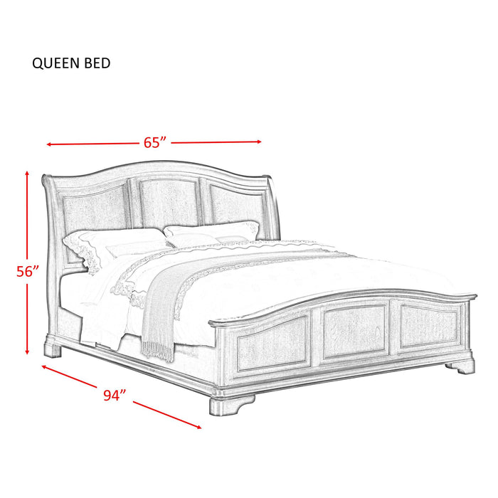 Cameron Cherry Queen Panel Bed - Vida Furniture (Laredo,TX)