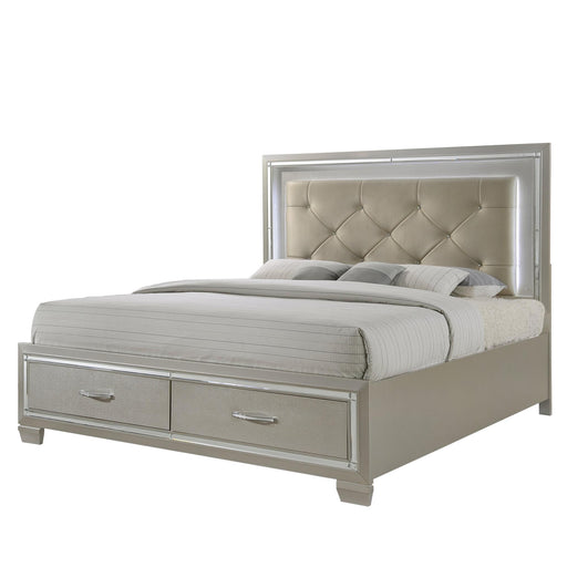 Platinum Queen Platform Storage Bed - Vida Furniture (Laredo,TX)