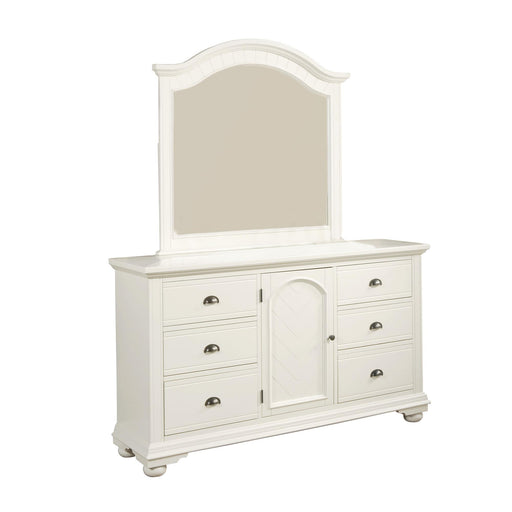 Brookpine White Dresser & Mirror Set - Vida Furniture (Laredo,TX)