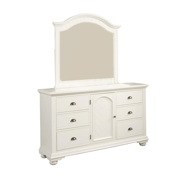 Brookpine White Dresser & Mirror Set - Vida Furniture (Laredo,TX)