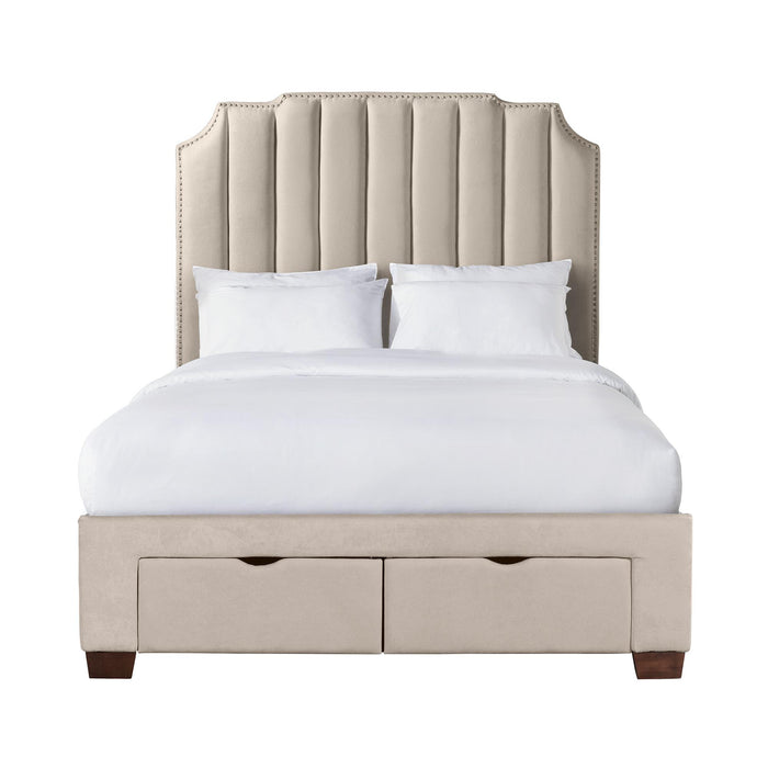 Harper Queen Upholstered Storage Bed - Vida Furniture (Laredo,TX)