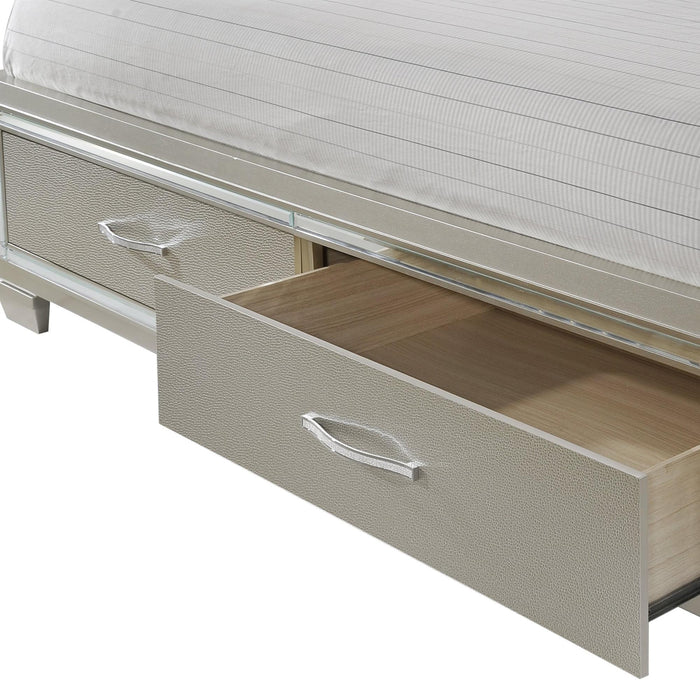 Platinum Queen Platform Storage Bed - Vida Furniture (Laredo,TX)