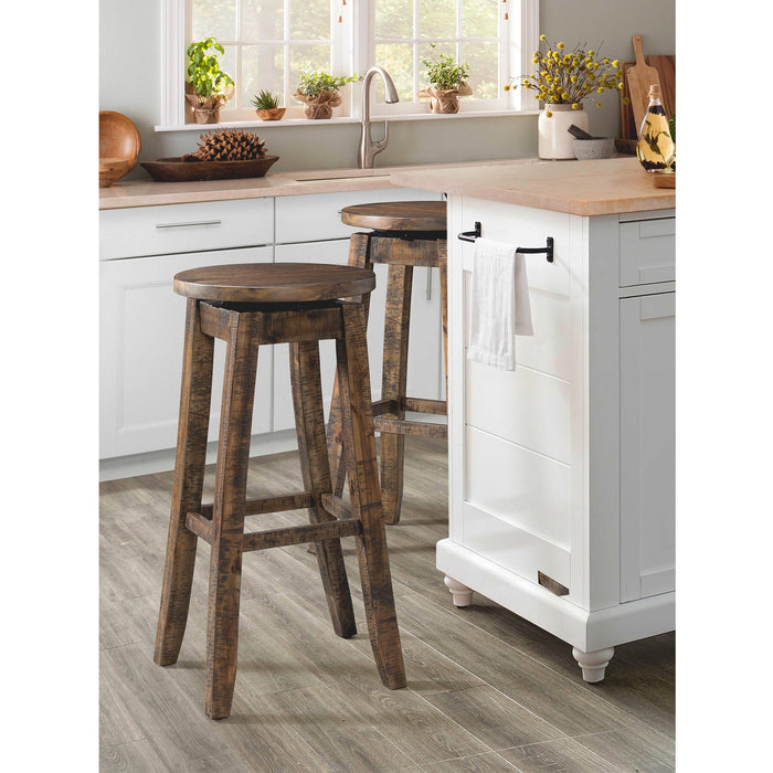 Finn 30" Swivel Backless Bar Stool of 2 - Vida Furniture (Laredo,TX)