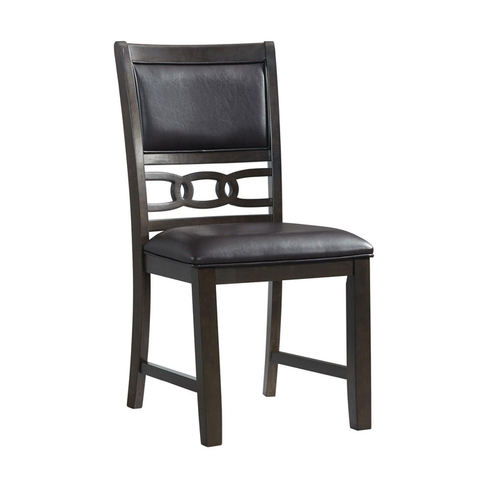 Amherst Standard Height Faux Leather Side Chair Set in Walnut of 2 - Vida Furniture (Laredo,TX)