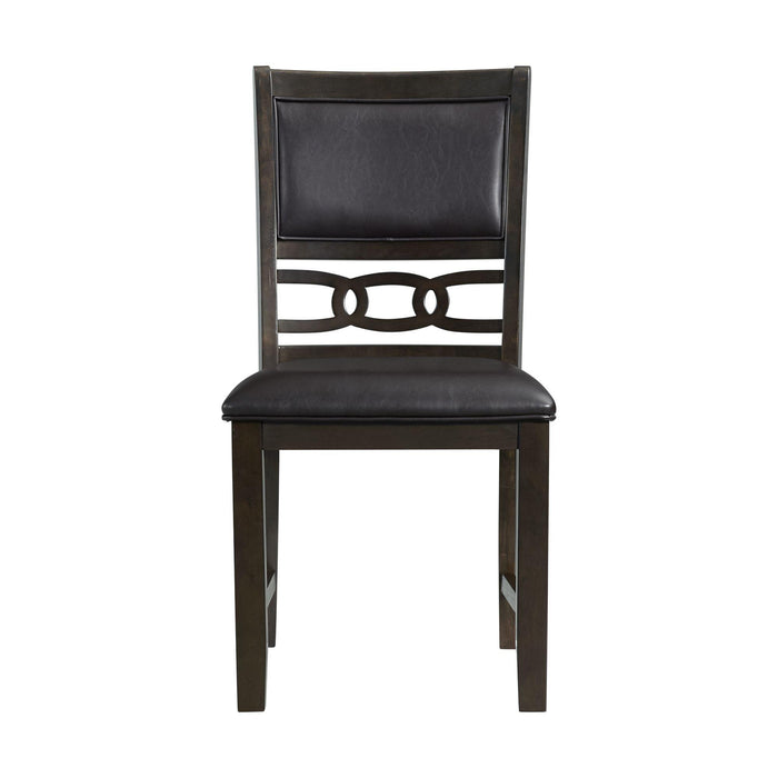 Amherst Standard Height Faux Leather Side Chair Set in Walnut of 2 - Vida Furniture (Laredo,TX)