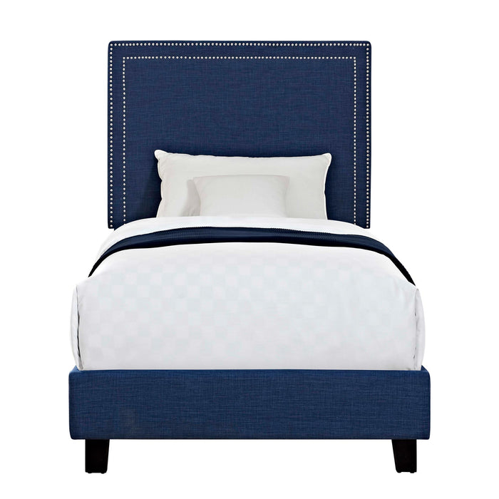 Erica Upholstered Twin Platform Bed - Vida Furniture (Laredo,TX)