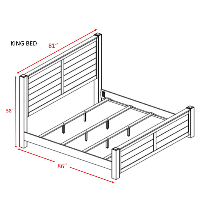 Dawson Creek King Panel Bed - Vida Furniture (Laredo,TX)