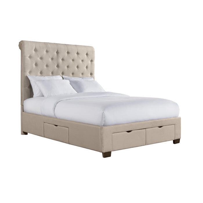 Waldorf Queen Upholstered Storage Bed - Vida Furniture (Laredo,TX)