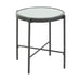 Vienna Round End Table with Glass Top - Vida Furniture (Laredo,TX)
