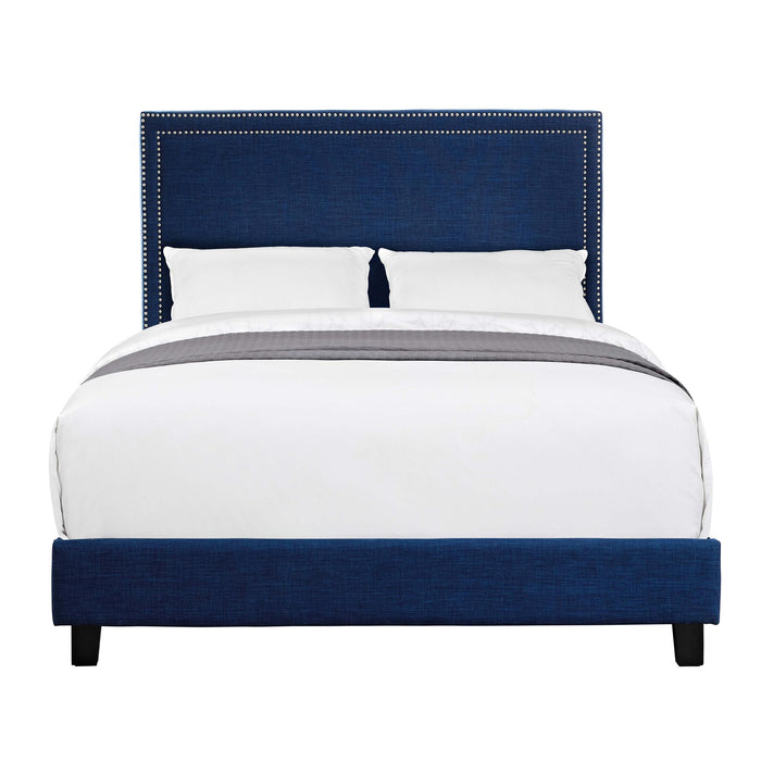 Erica Upholstered Queen Platform Bed - Vida Furniture (Laredo,TX)