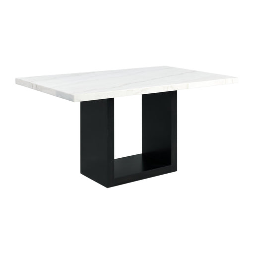 Valentino White Marble Counter Height Dining Table - Vida Furniture (Laredo,TX)