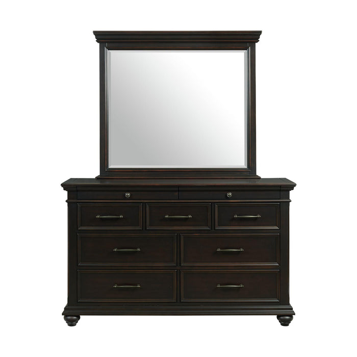 Slater 9-Drawer Dresser with Mirror in Black - Vida Furniture (Laredo,TX)