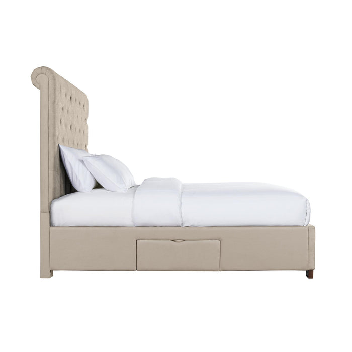 Waldorf Queen Upholstered Storage Bed - Vida Furniture (Laredo,TX)