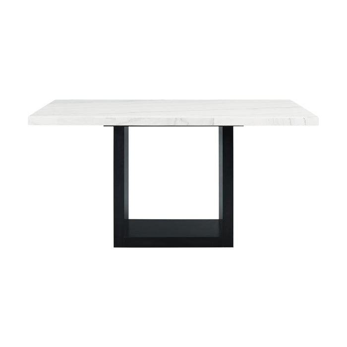 Valentino White Marble Counter Height Dining Table - Vida Furniture (Laredo,TX)