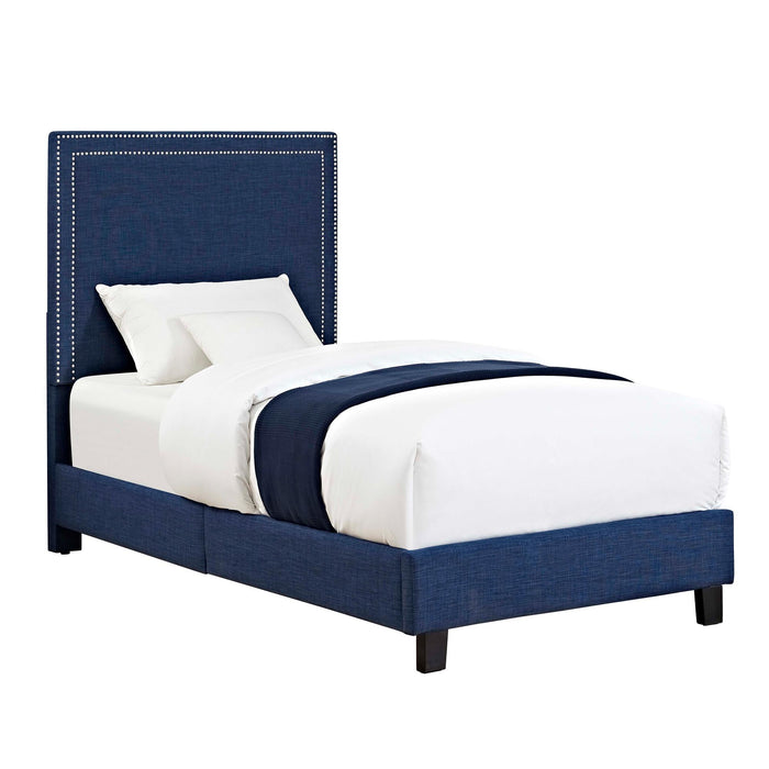 Erica Upholstered Twin Platform Bed - Vida Furniture (Laredo,TX)