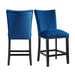 Francesca Blue Velvet Counter Height Chair Set of 2 - Vida Furniture (Laredo,TX)