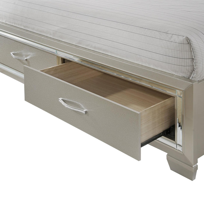Platinum King Platform Storage Bed - Vida Furniture (Laredo,TX)