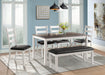 Martin Brown 6PC Dining Set-Table, Four Chairs & Bench - Vida Furniture (Laredo,TX)
