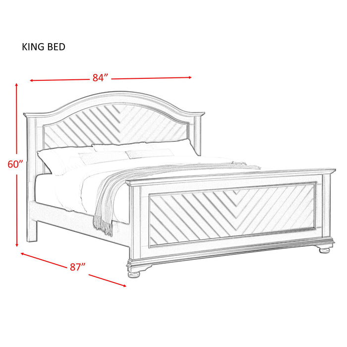Brookpine White King Panel Bed - Vida Furniture (Laredo,TX)