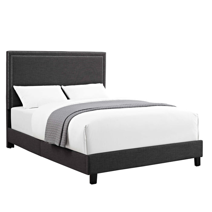 Erica Upholstered Queen Platform Bed - Vida Furniture (Laredo,TX)